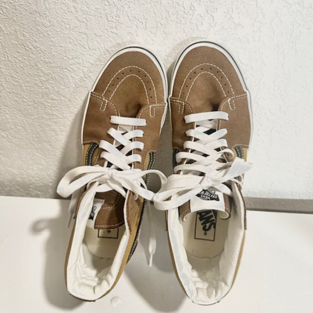 Vans Unisex Shoes Sk8-Hi High Top Leather Suede Walnut Mens US 7.5 Womens US 9 - Picture 8 of 16